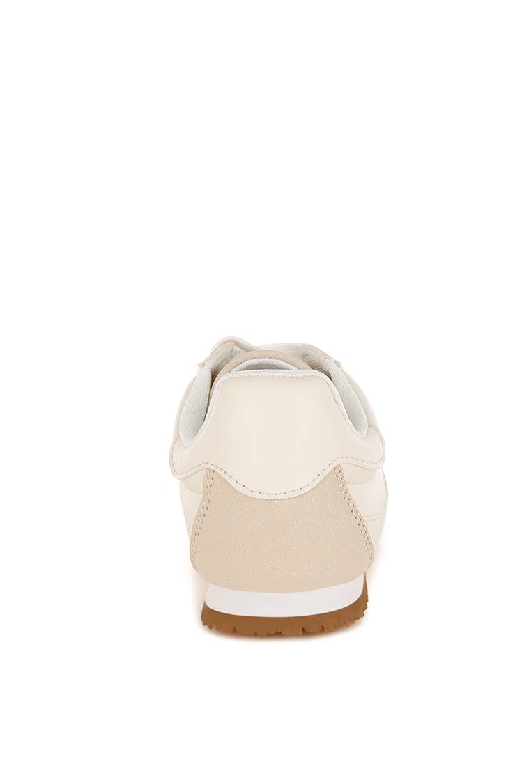 Peak Burn Casual Lace-Up Sneakers: Beige / US-8 / UK-6 / EU-39