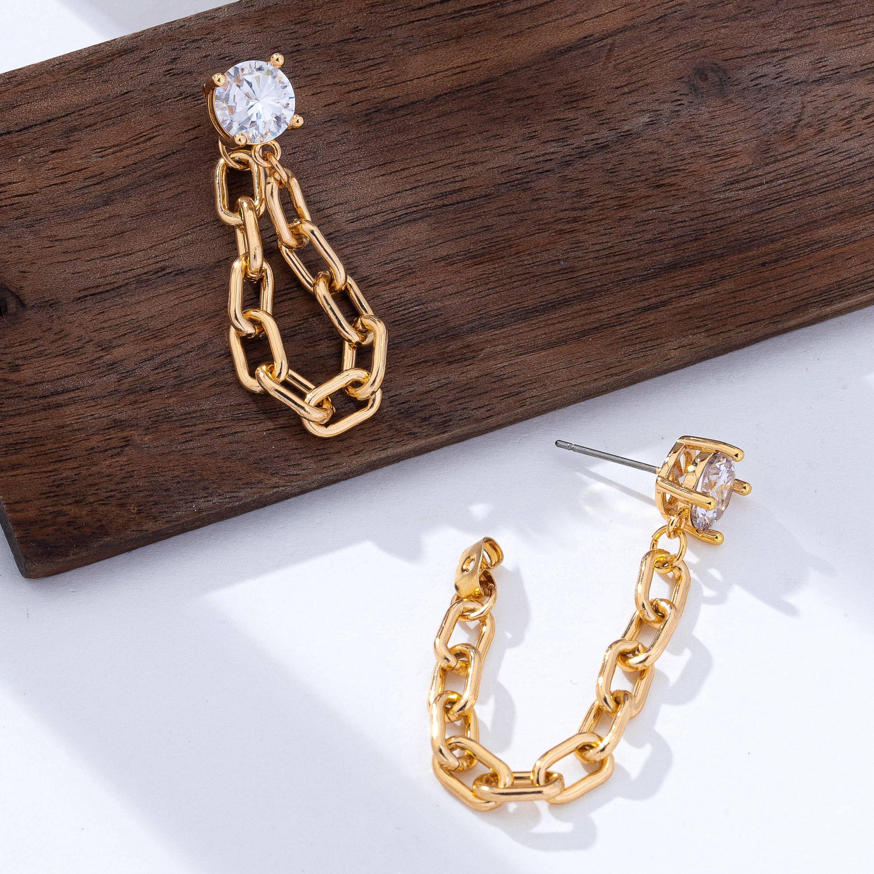 Crystal Stud Hoop and Drop Link Earrings | 80E62319A