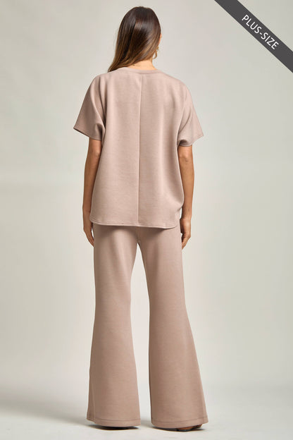 PLUS SIZE Poncho Top + Bell Bottom Modal Set