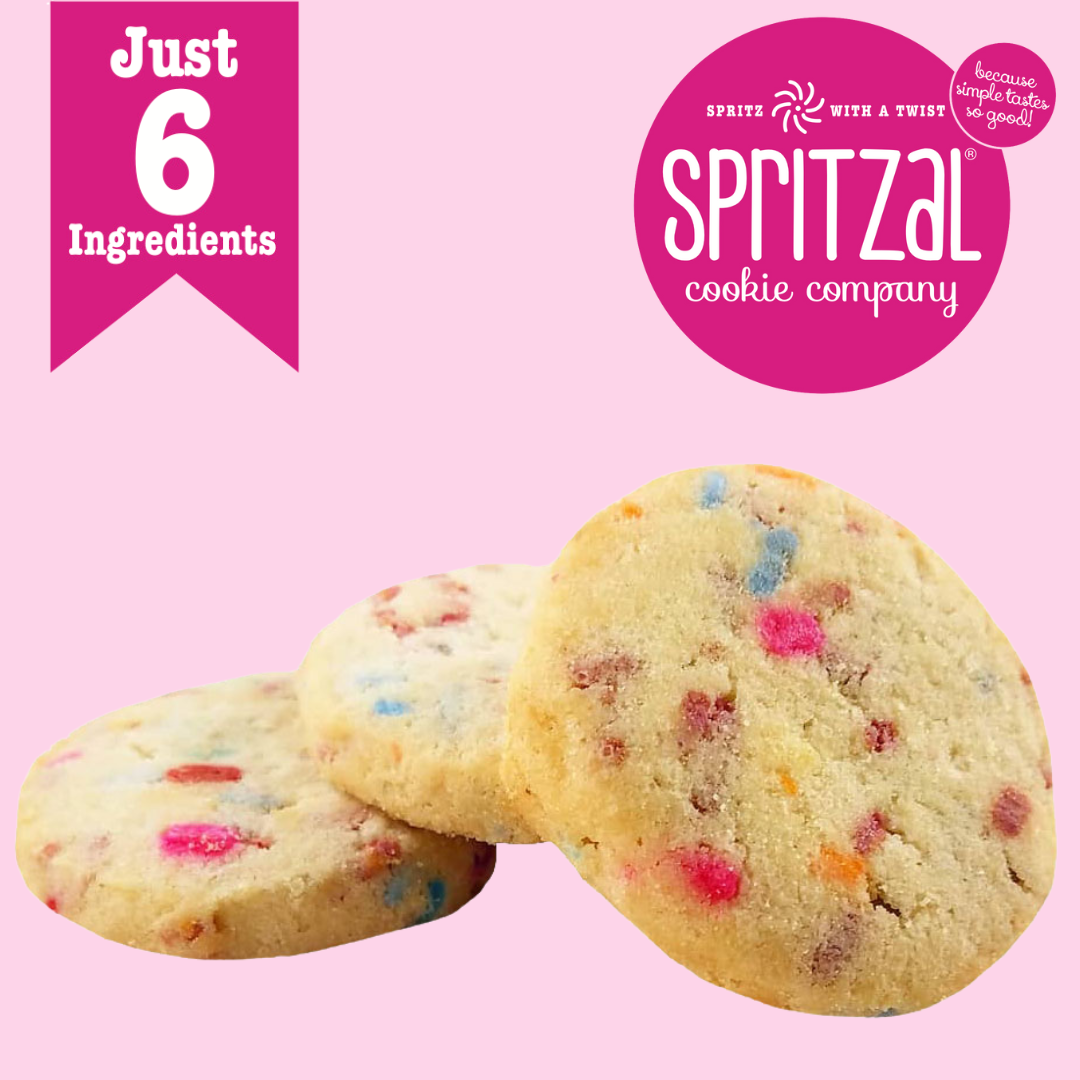 Birthday Cake Shortbread Cookie Bites 5oz- Case of 8