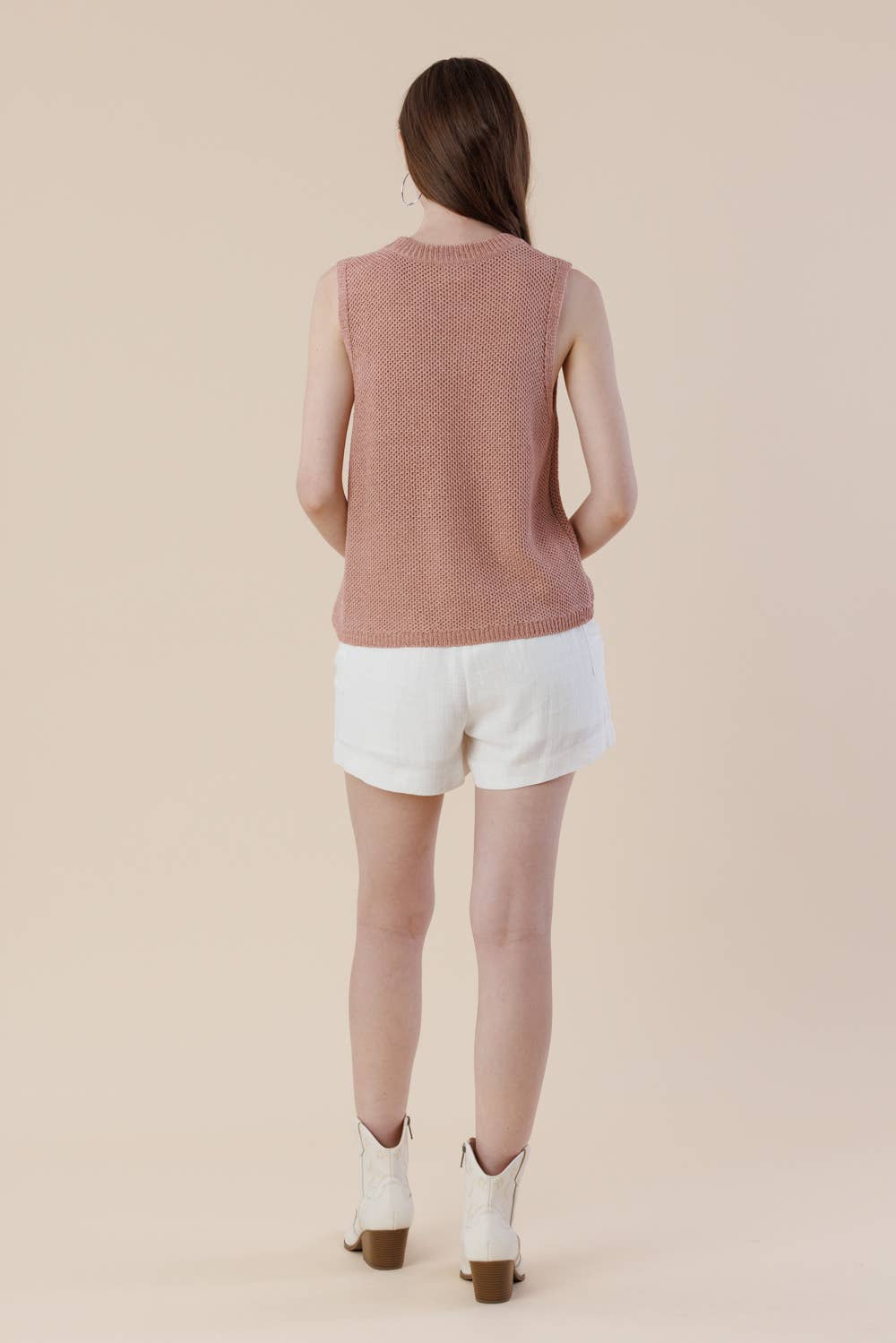 Embroidery Ribbon Knit Sweater Tank – Sleeveless Bow Vest