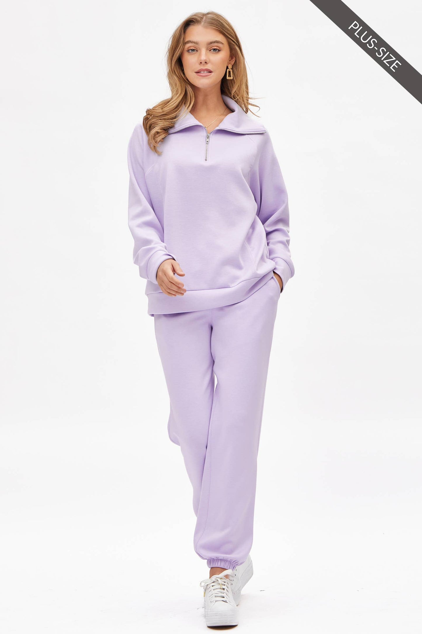 PLUS SIZE Quarter Zip Pullover + Jogger Modal Travel Set