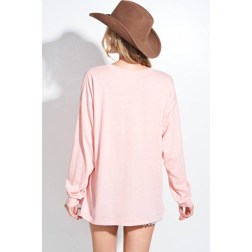 Falalala christmas tri-blend oversized top
