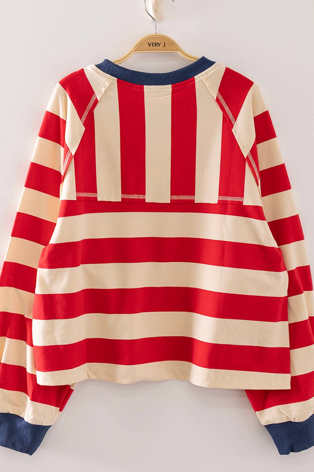 NT12828-Casual Stripe Cropped Top