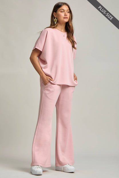 PLUS SIZE Poncho Top + Bell Bottom Modal Set