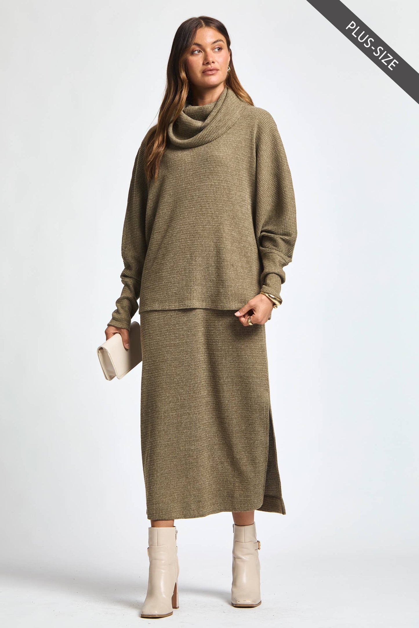 PLUS SIZE 2 Piece Cozy Thermal Layered Set