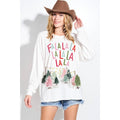 Falalala christmas tri-blend oversized top