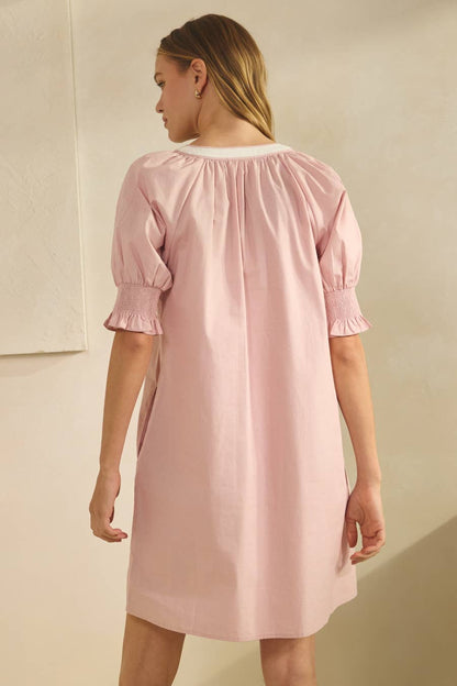 Plus Cotton Poplin Mini Dress