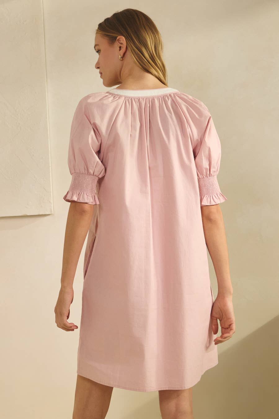 Cotton Poplin Mini Dress