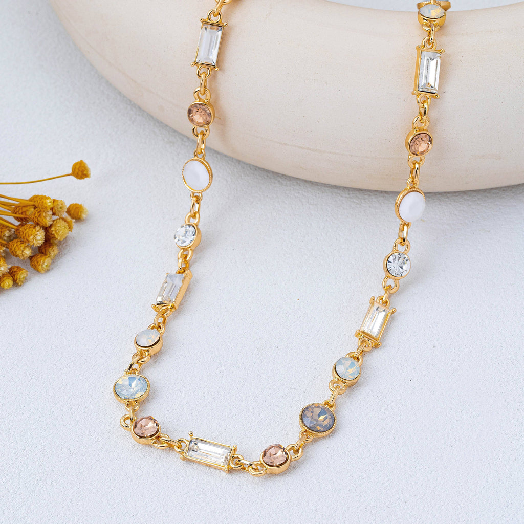 Mixed-Cut Crystal Station Statement Necklace | 80N93306