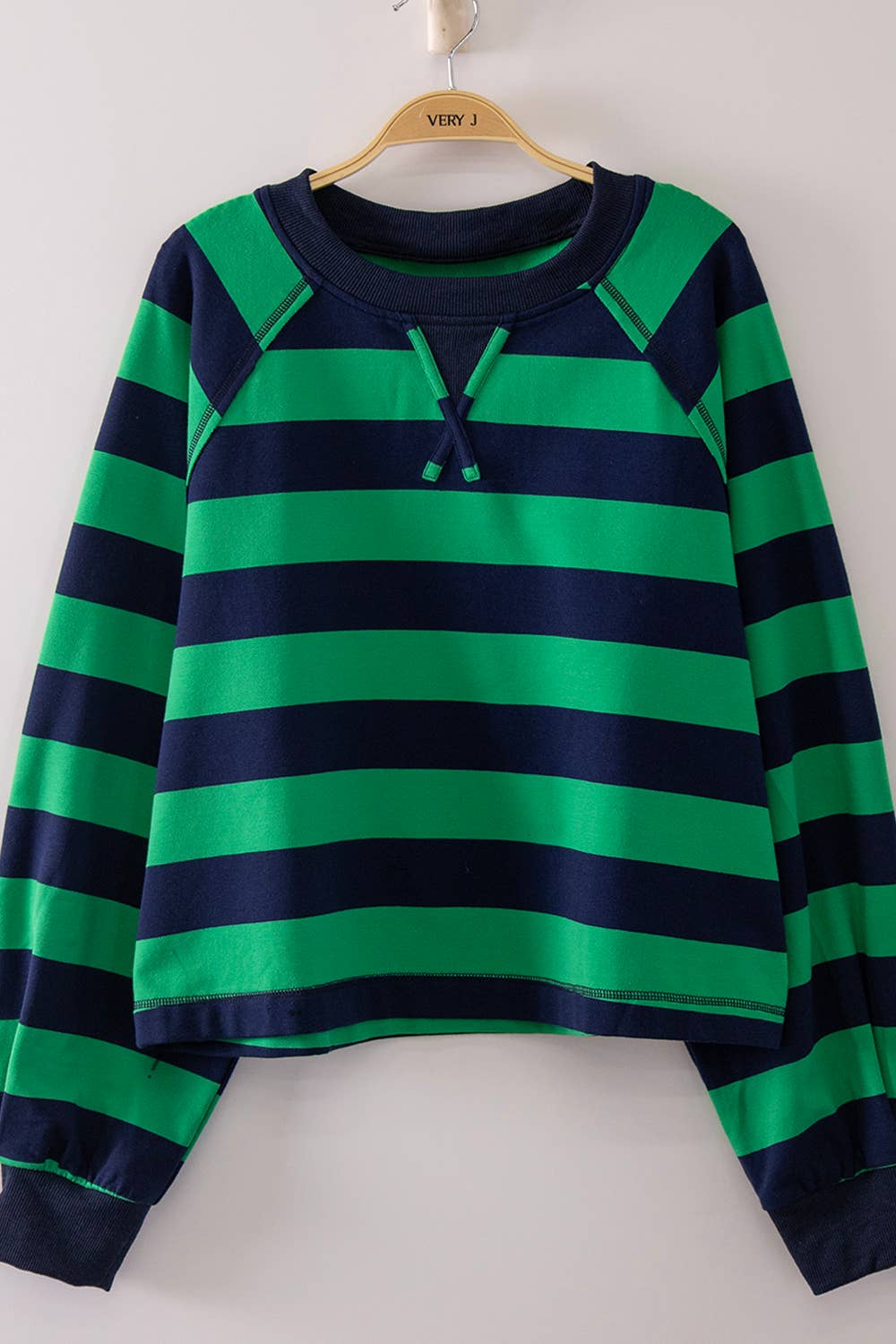 NT12828-Casual Stripe Cropped Top